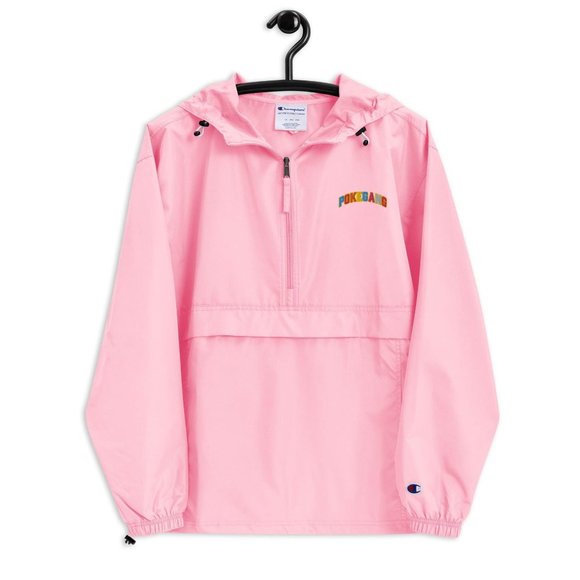 PokeGang x Champion Women's Pink Half Zip Hooded Wind Rain Resistant Jacket - Picture 1 of 1